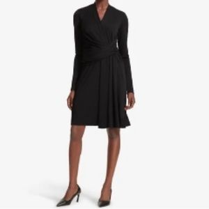 NWT M.M. LAFLEUR Black V Neck wrap dress- Morgan